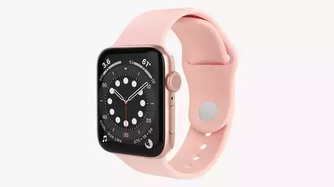 Apple Watch Series 6 silicone loop gold 3D model