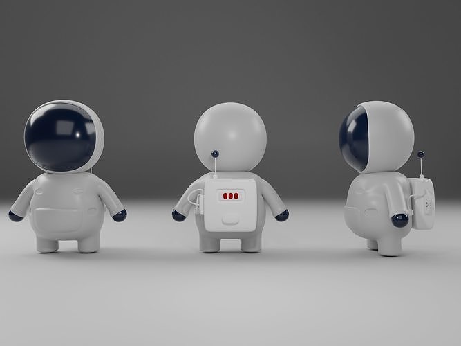 CARTOON ASTRONAUT 3D model Low-poly 3D model