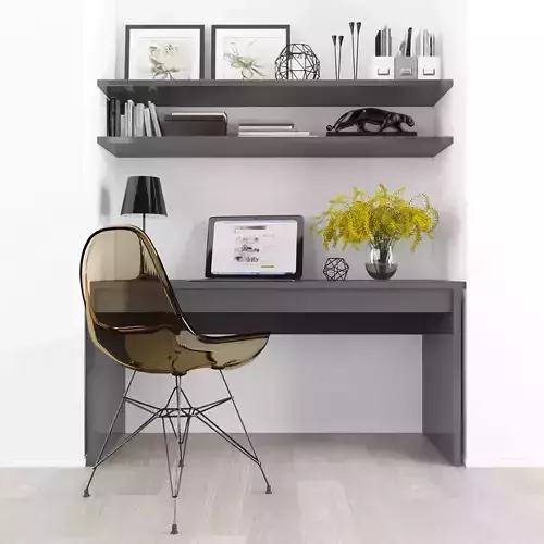 Workplace Low-poly 3D model