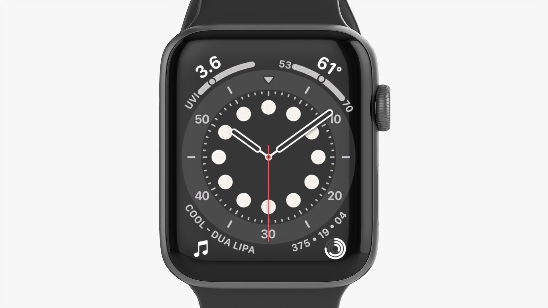 Apple Watch Series 6 silicone loop gray 3D model_7