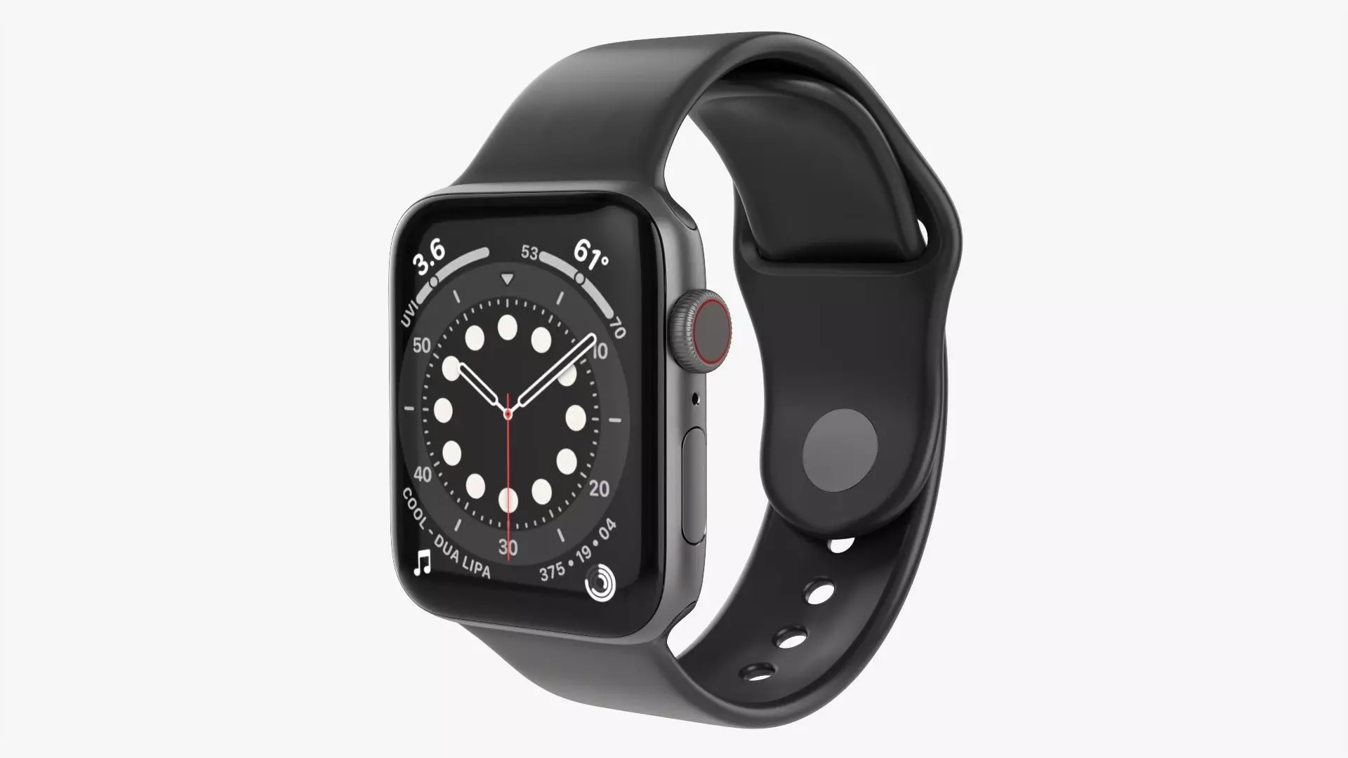 Apple Watch Series 6 silicone loop gray 3D model_0