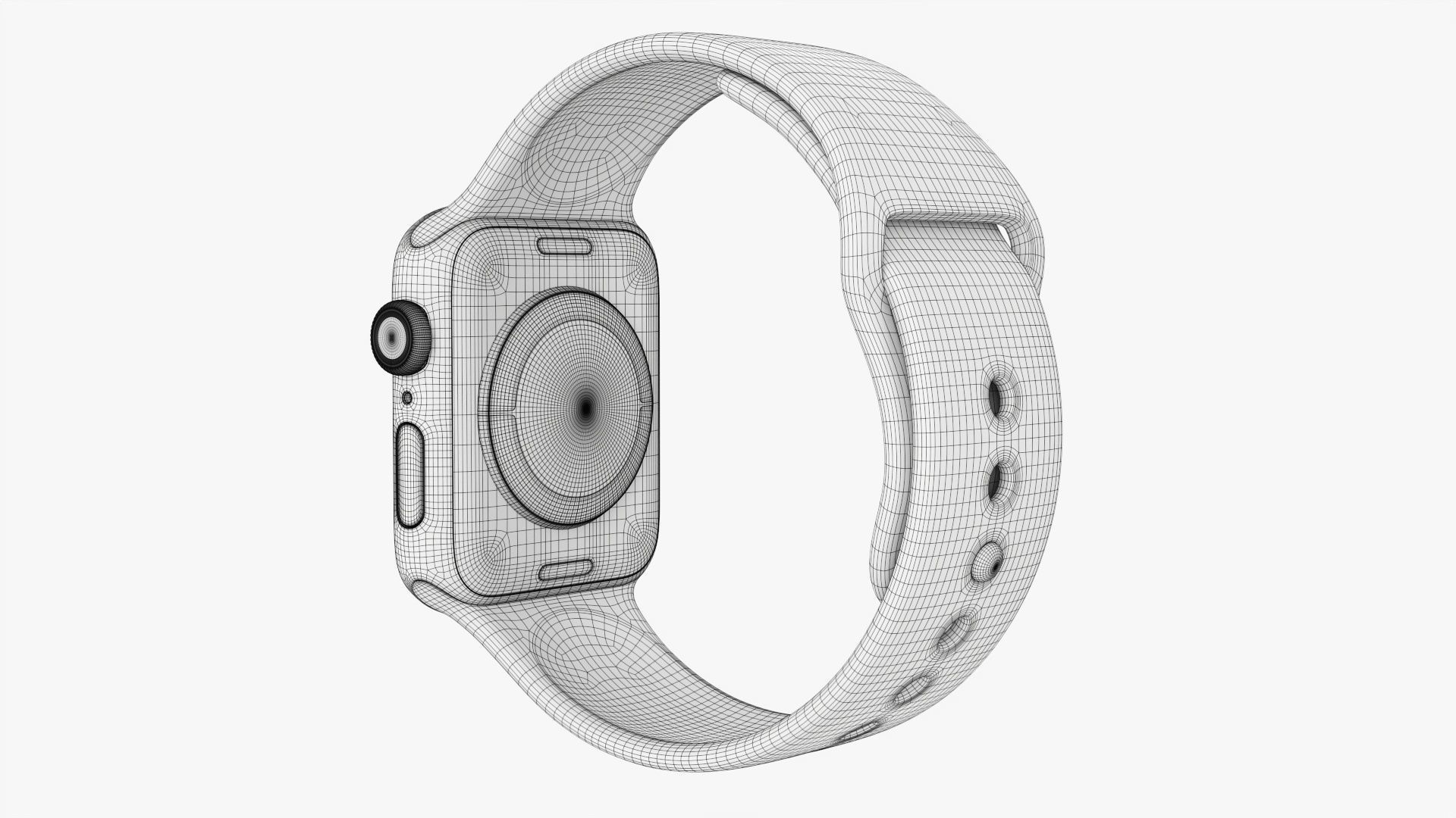 Apple Watch Series 6 silicone loop gray 3D model_15