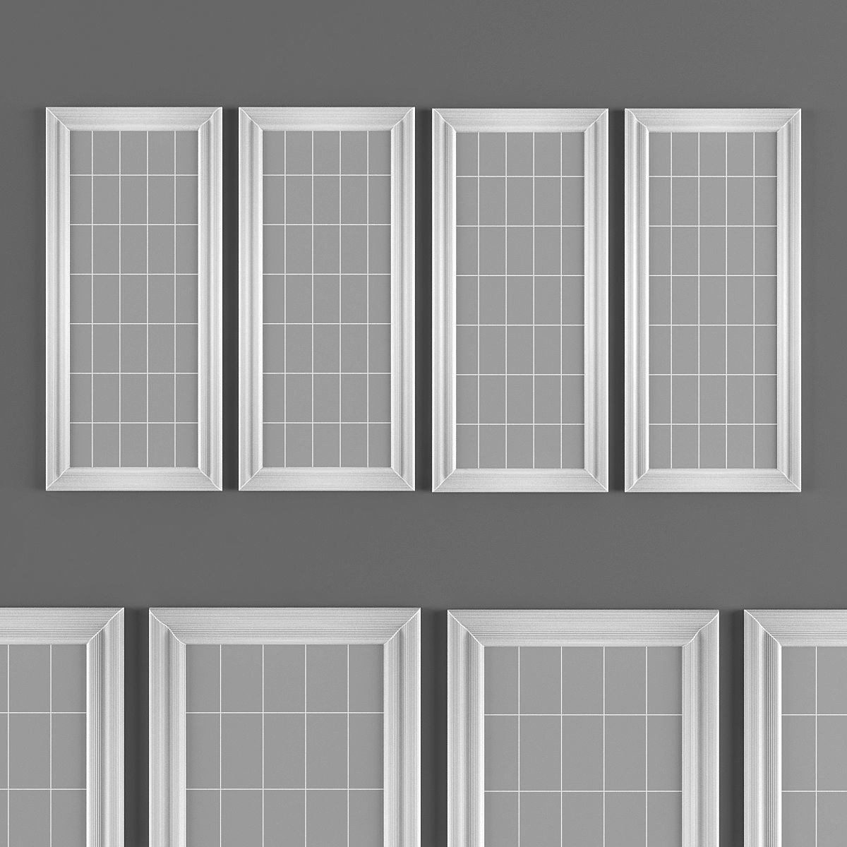 Pictures868 four framed prints with leaves Low-poly 3D model_2