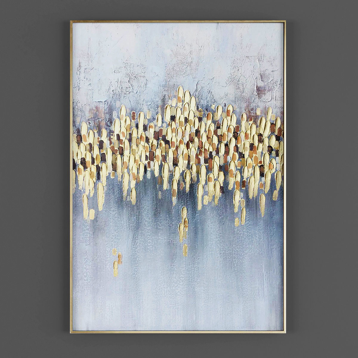 Pictures869 abstract painting gold Low-poly 3D model_2