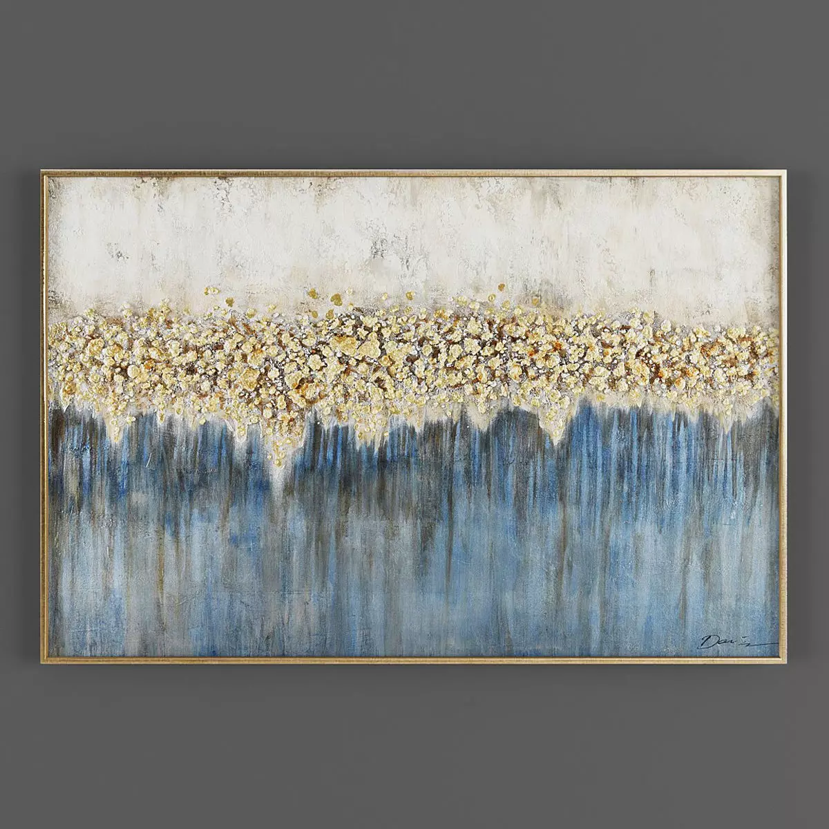 Pictures869 abstract painting gold Low-poly 3D model_0