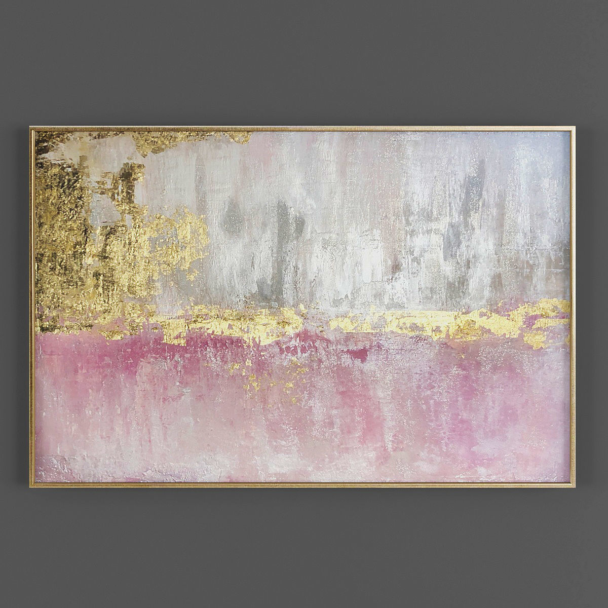 Pictures870 gold abstract painting Low-poly 3D model_2