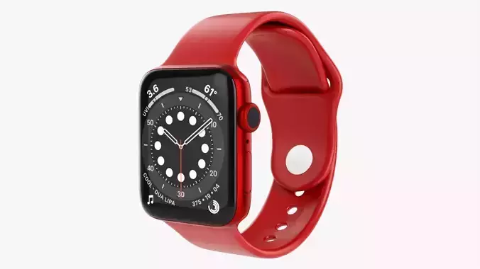 Apple Watch Series 6 silicone loop red 3D model