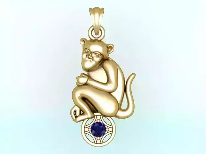 Monkey Pendant - Zodiac Pendant - N339