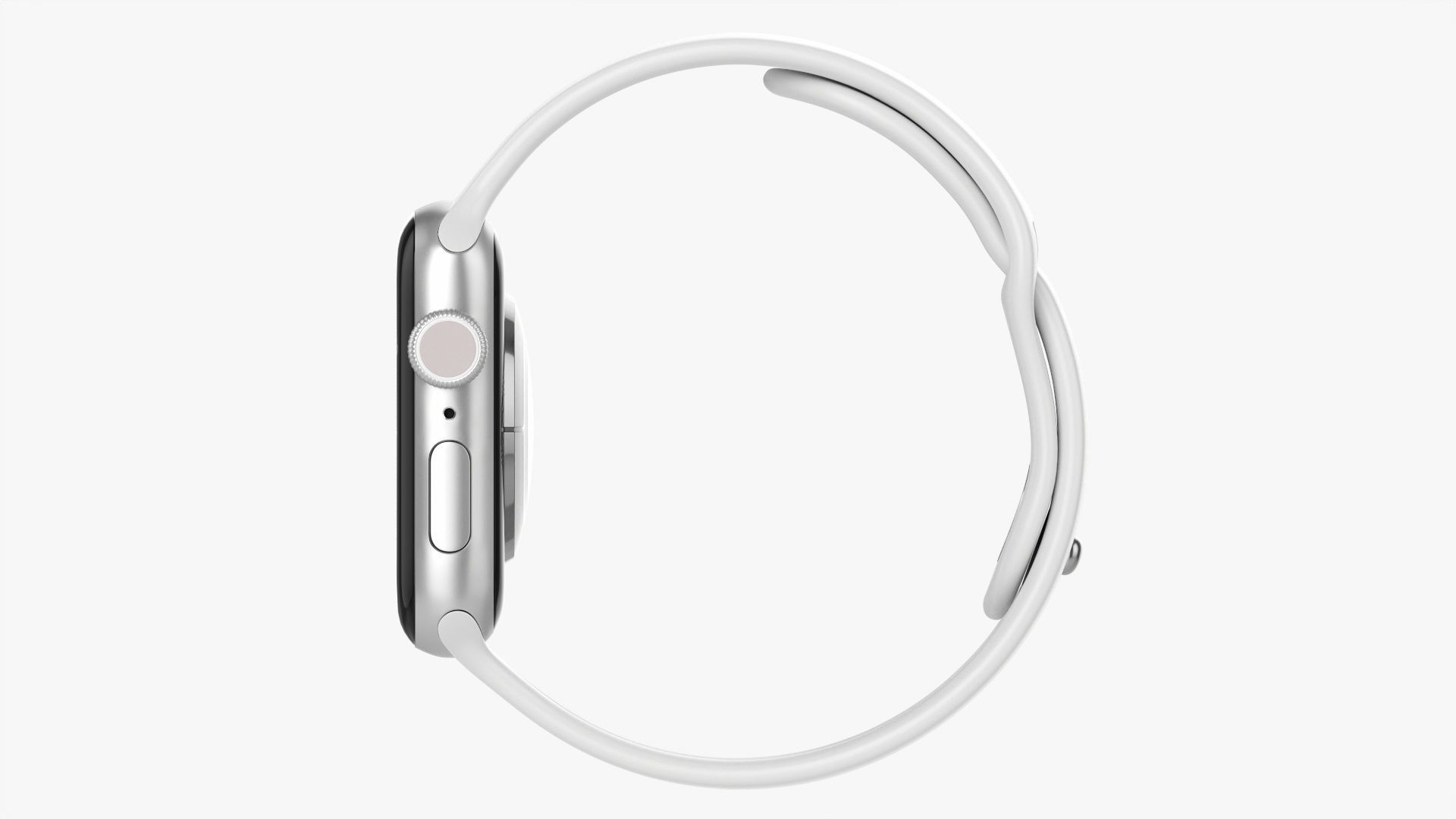 Apple Watch Series 6 silicone loop silver 3D model_9