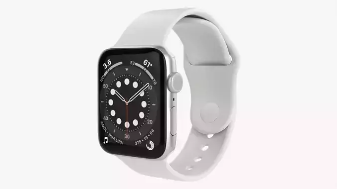 Apple Watch Series 6 silicone loop silver 3D model