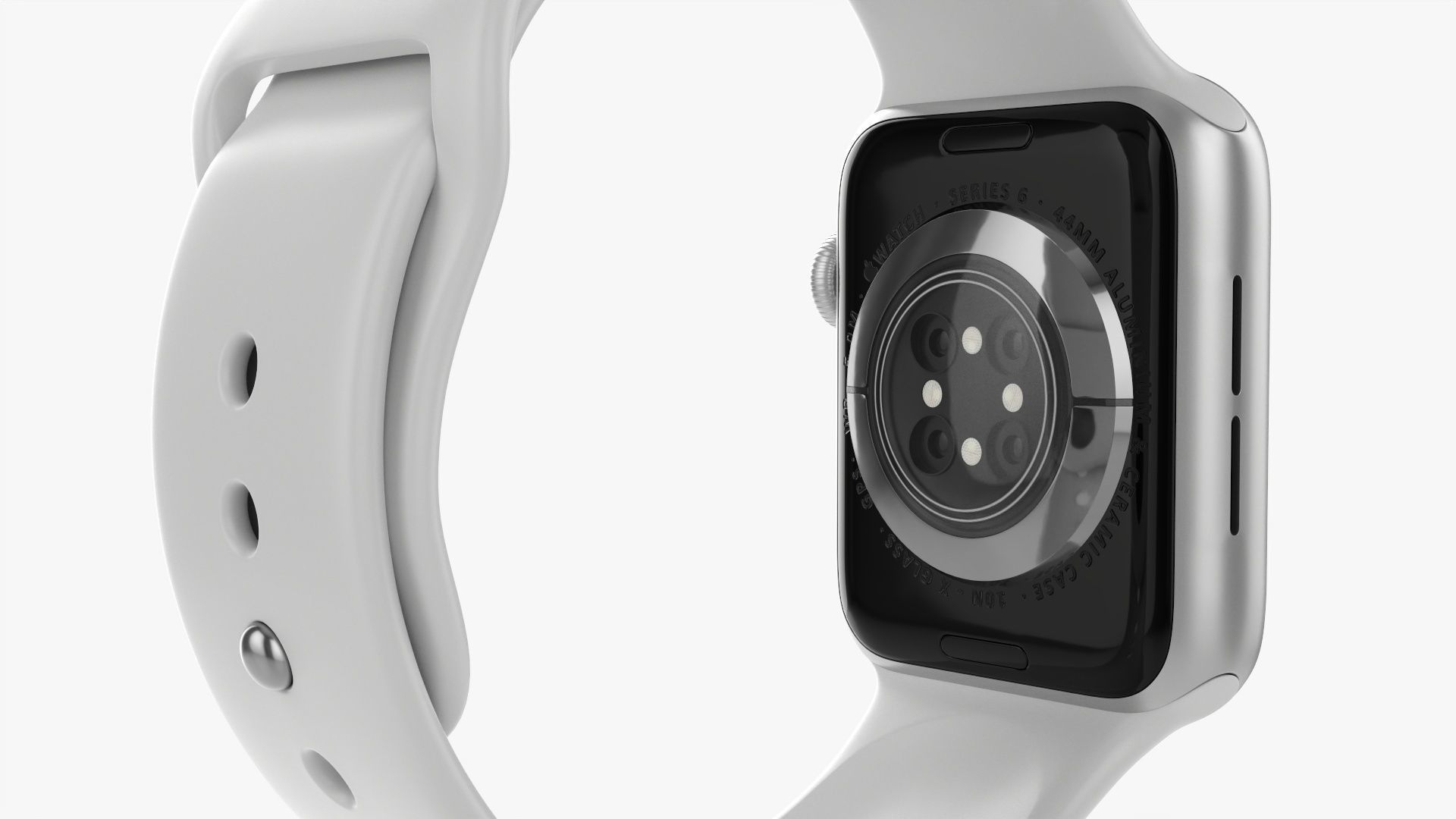 Apple Watch Series 6 silicone loop silver 3D model_2