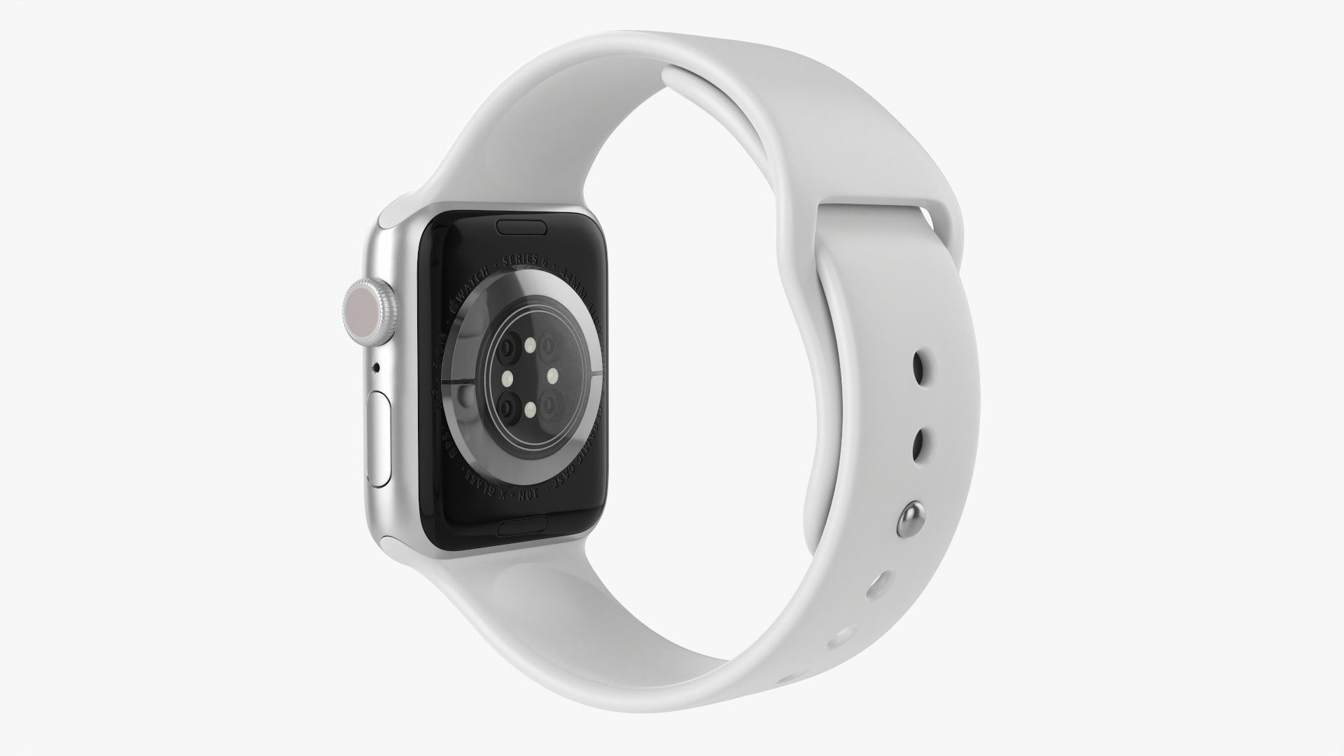 Apple Watch Series 6 silicone loop silver 3D model_1