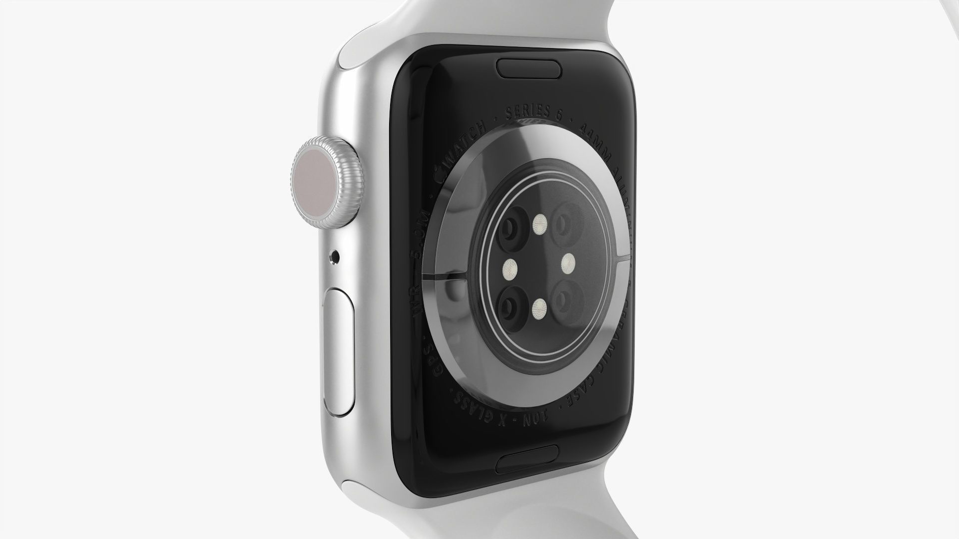 Apple Watch Series 6 silicone loop silver 3D model_3