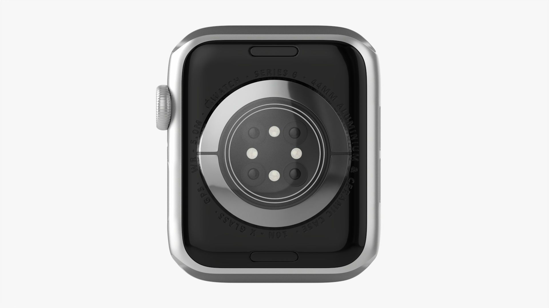 Apple Watch Series 6 silicone loop silver 3D model_8