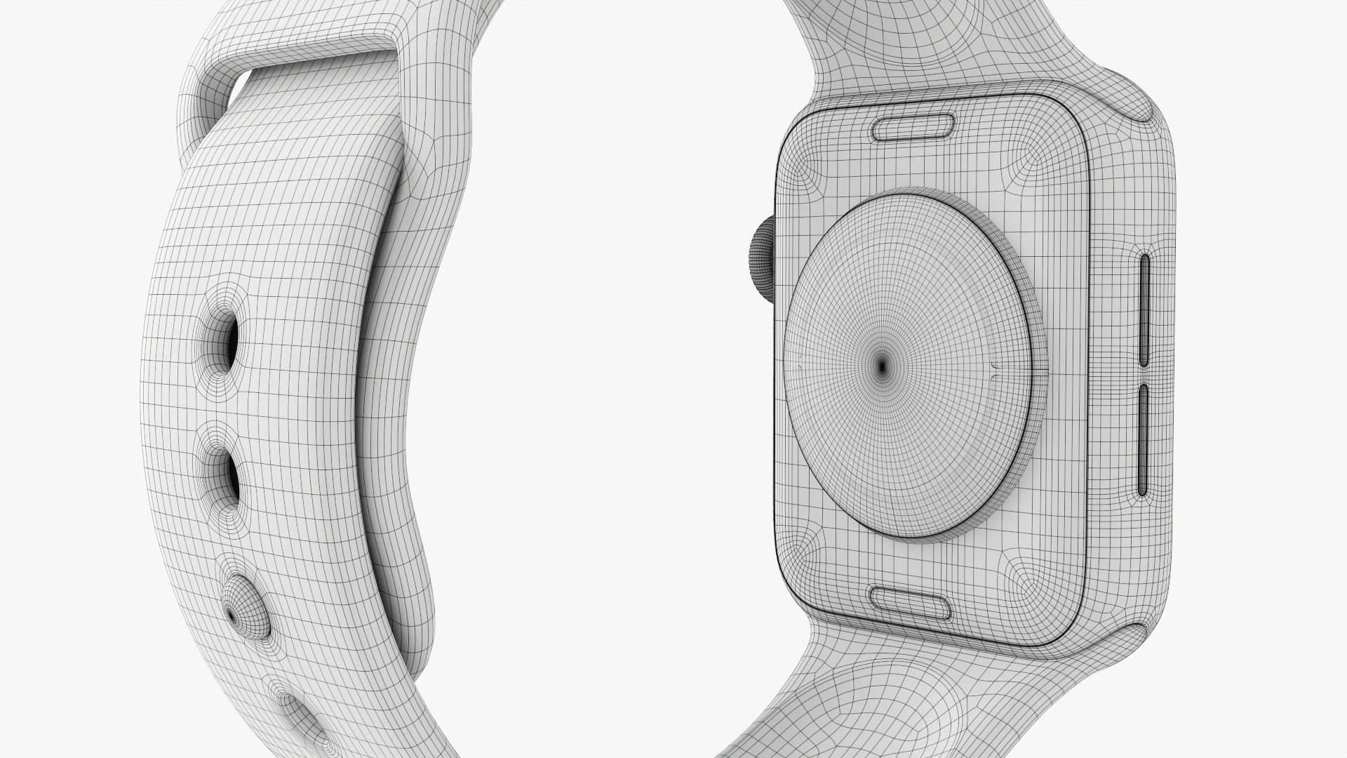 Apple Watch Series 6 silicone loop silver 3D model_16