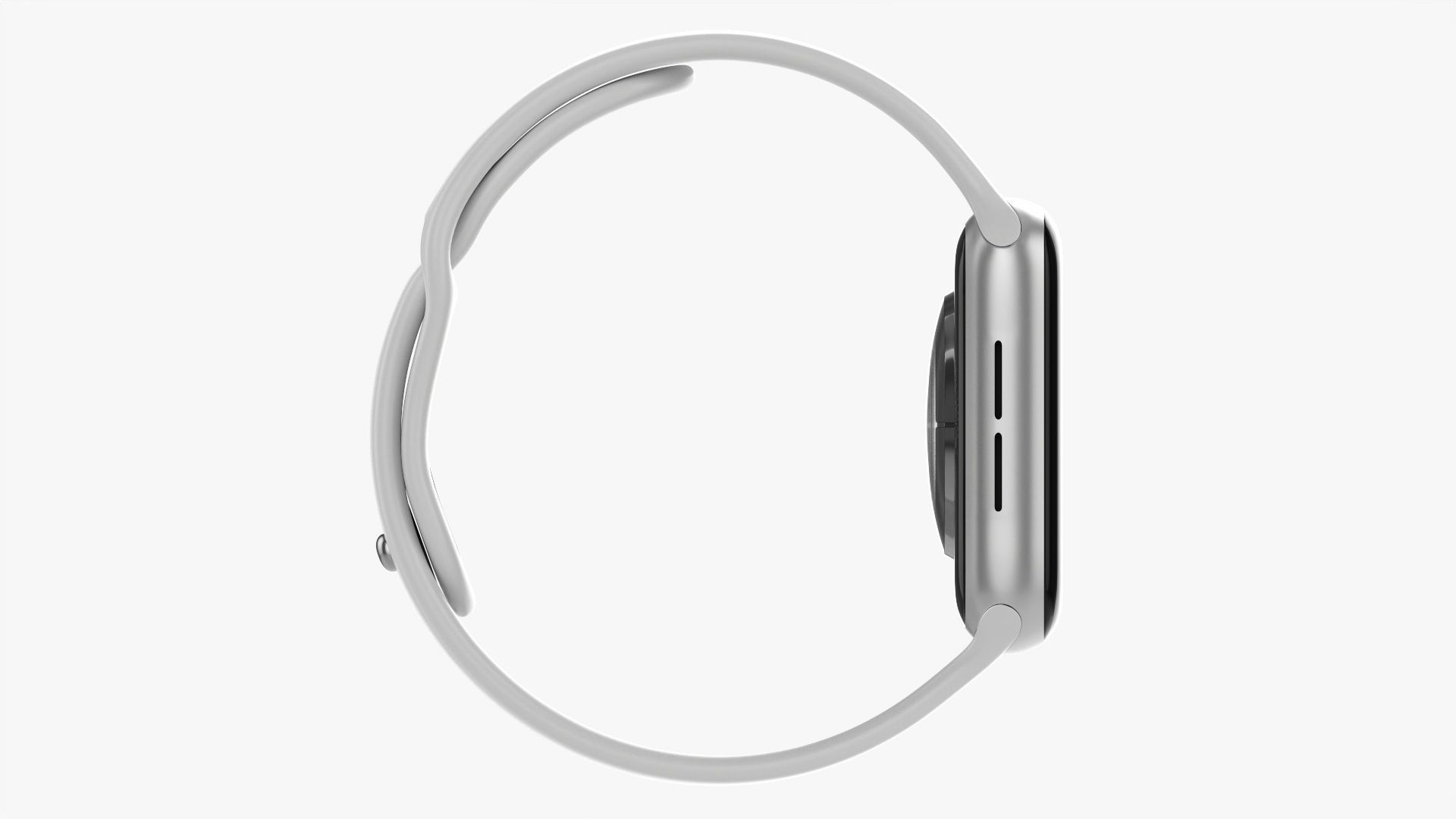 Apple Watch Series 6 silicone loop silver 3D model_11