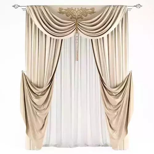 Curtains528 curtain Low-poly 3D model