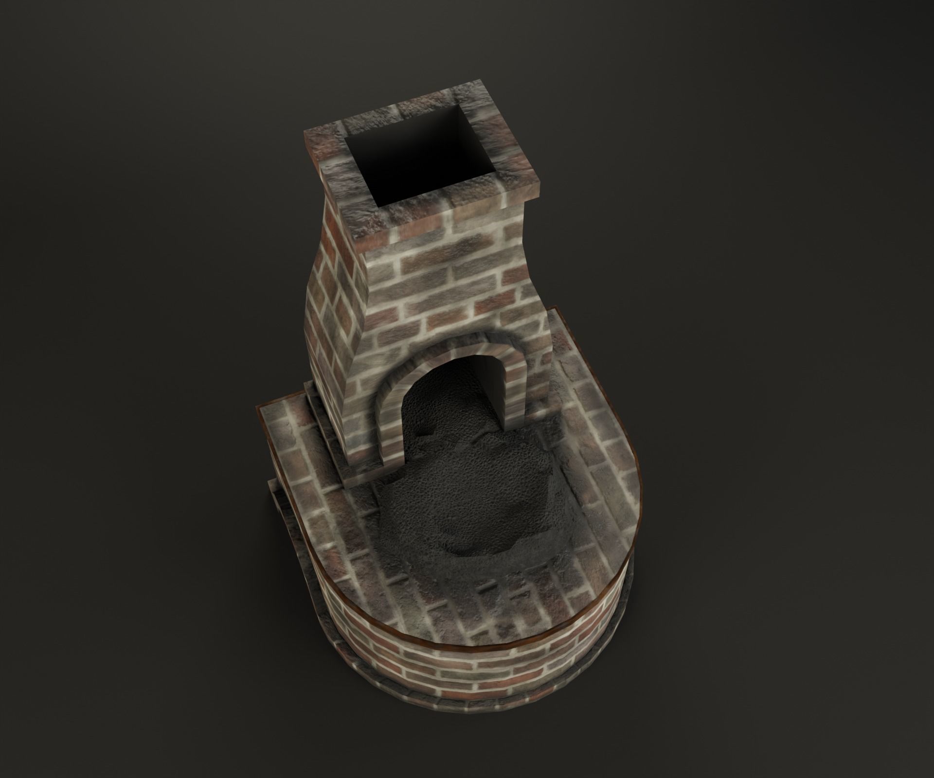 Forge brick fireplace Low-poly 3D model_10