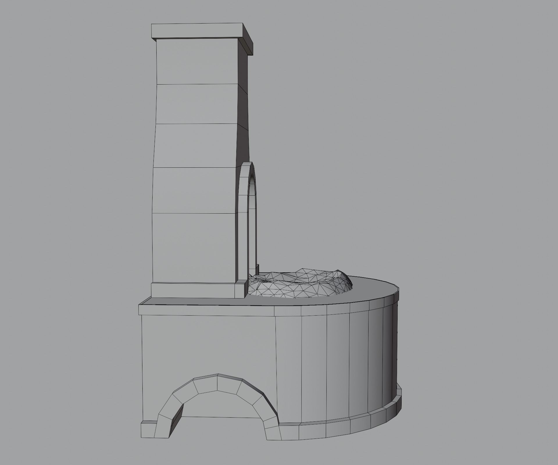Forge brick fireplace Low-poly 3D model_13