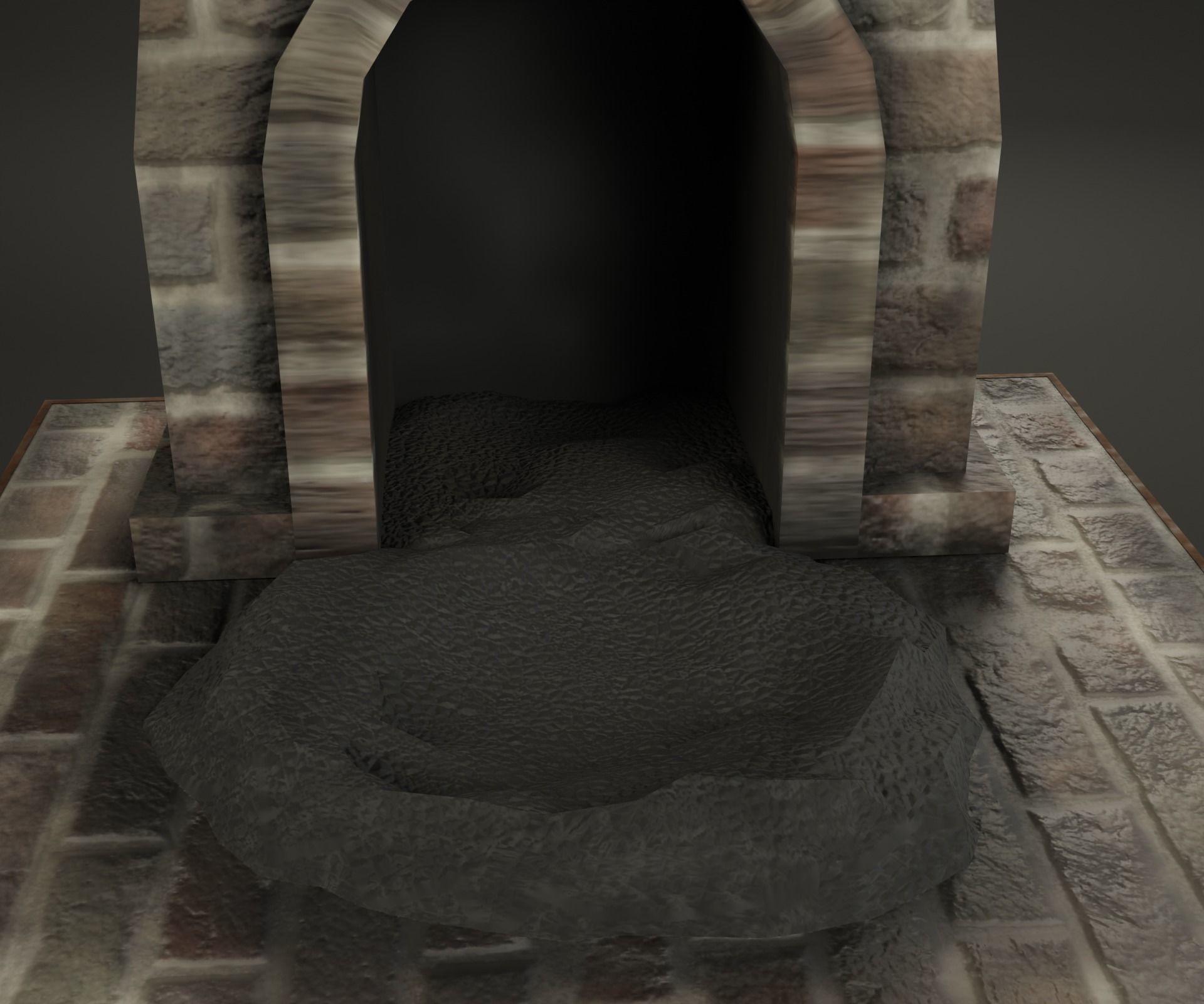 Forge brick fireplace Low-poly 3D model_8