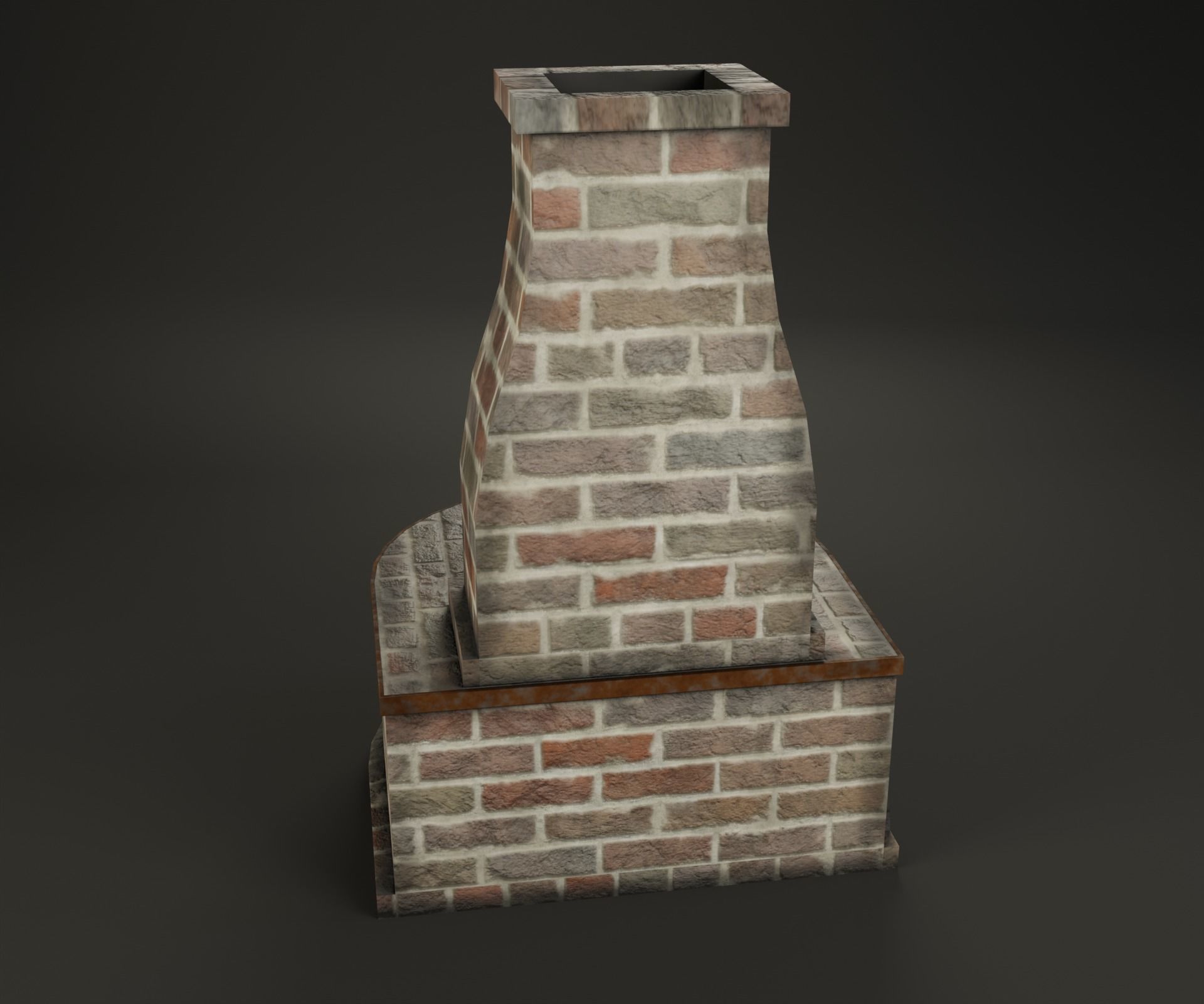 Forge brick fireplace Low-poly 3D model_11