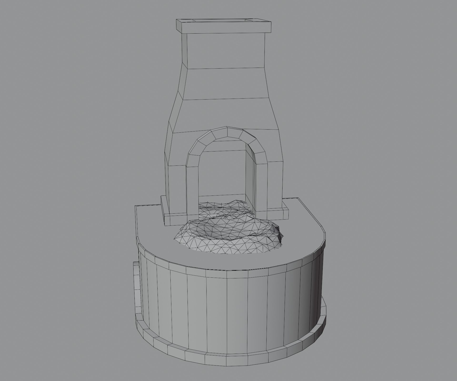 Forge brick fireplace Low-poly 3D model_12