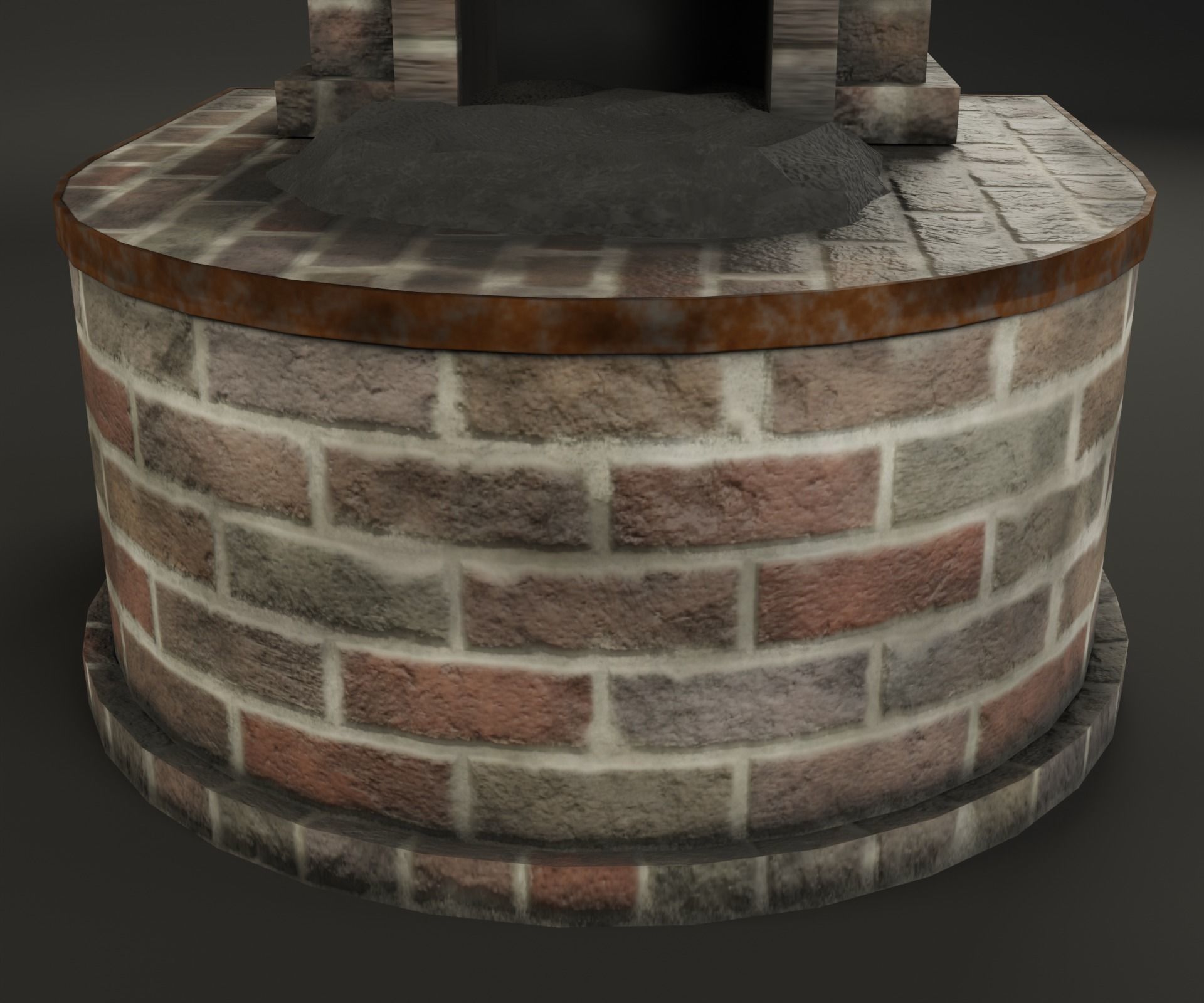 Forge brick fireplace Low-poly 3D model_5