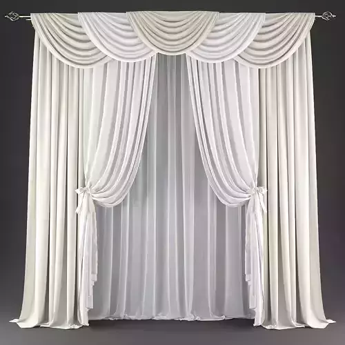 Curtains530 curtains Low-poly 3D model