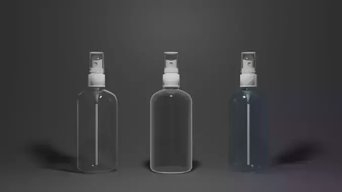Frosted spray sanitizer bottle