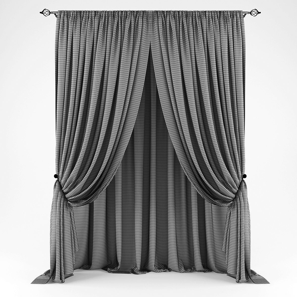 Curtains532 curtains Low-poly 3D model_1