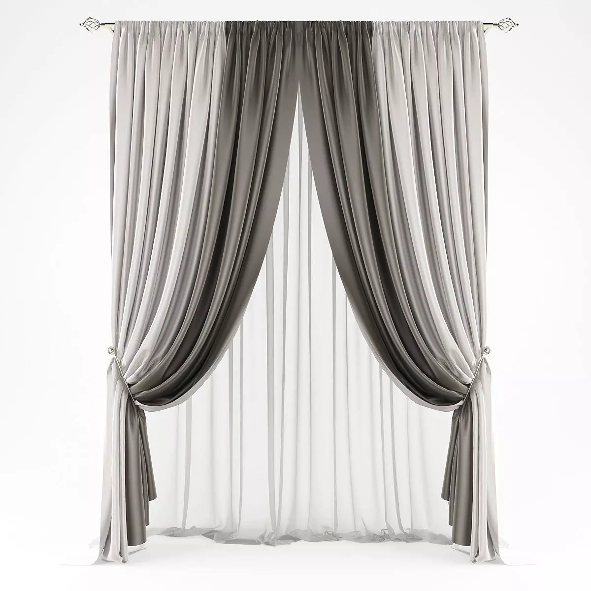 Curtains532 curtains Low-poly 3D model_0