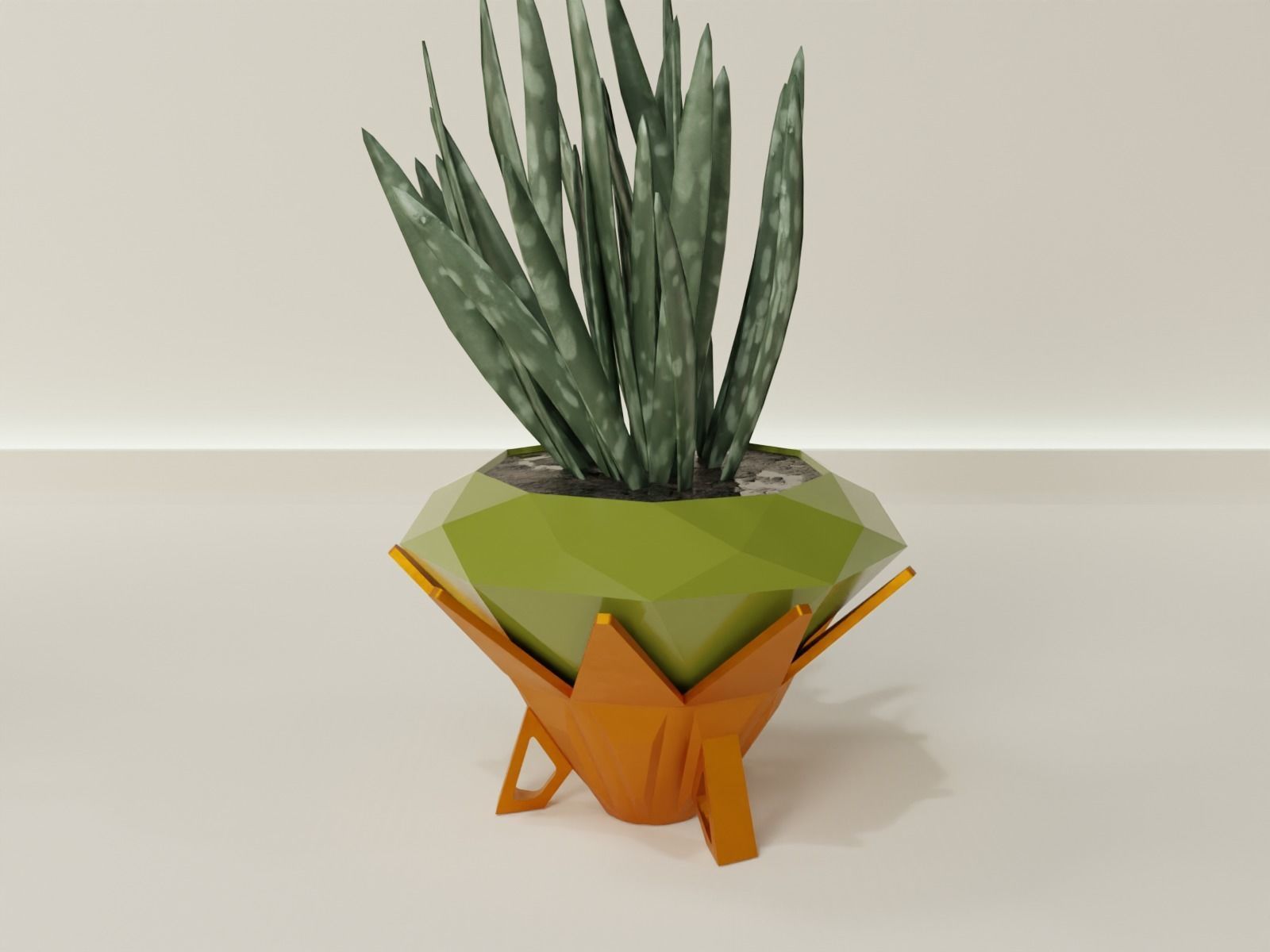 plant pot with drain 67 3D print model_8
