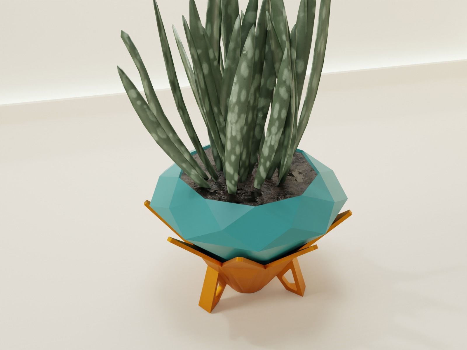 plant pot with drain 67 3D print model_3