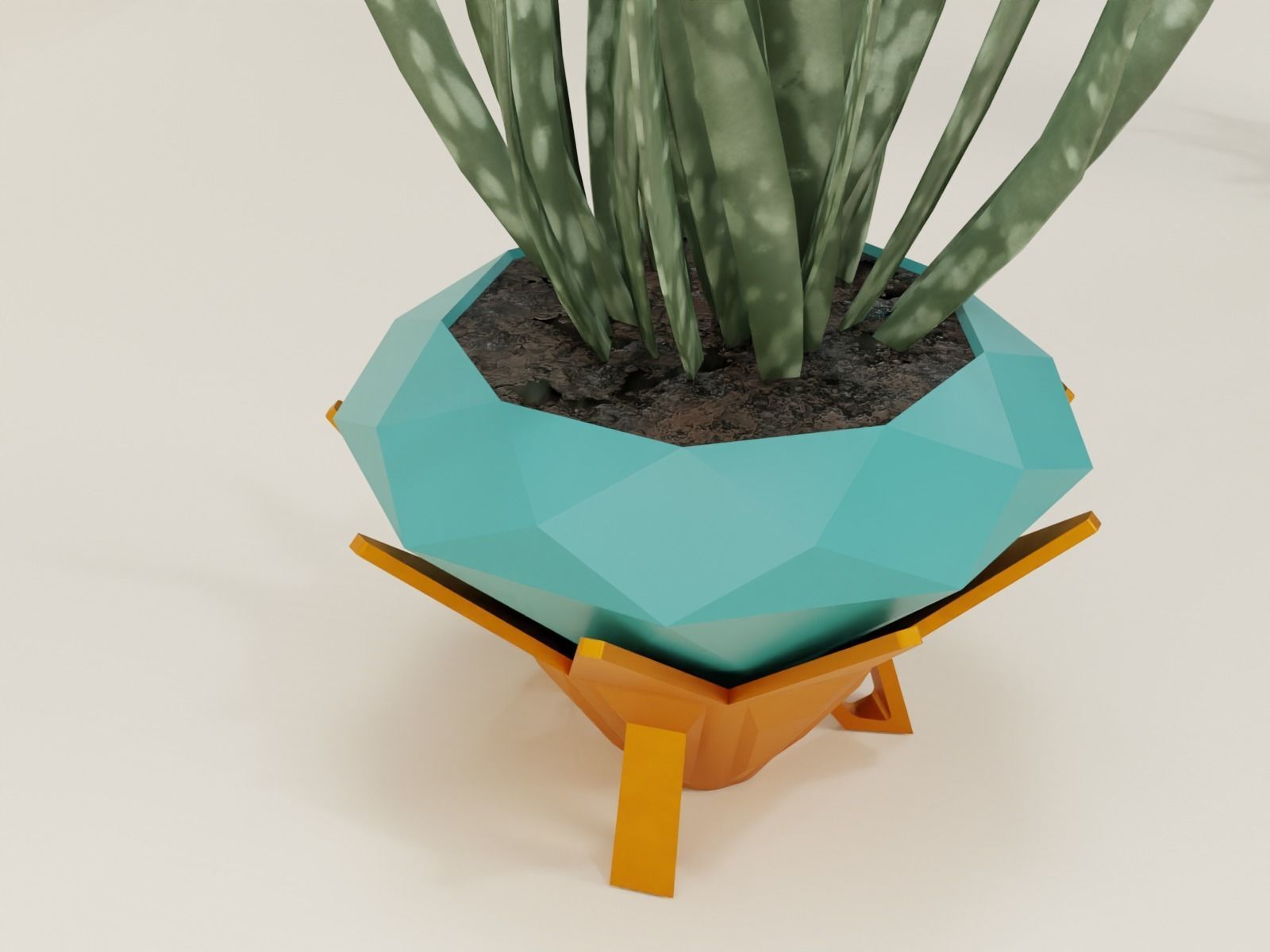 plant pot with drain 67 3D print model_4