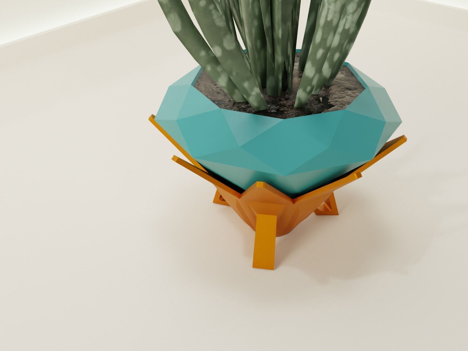 plant pot with drain 67 3D print model_7