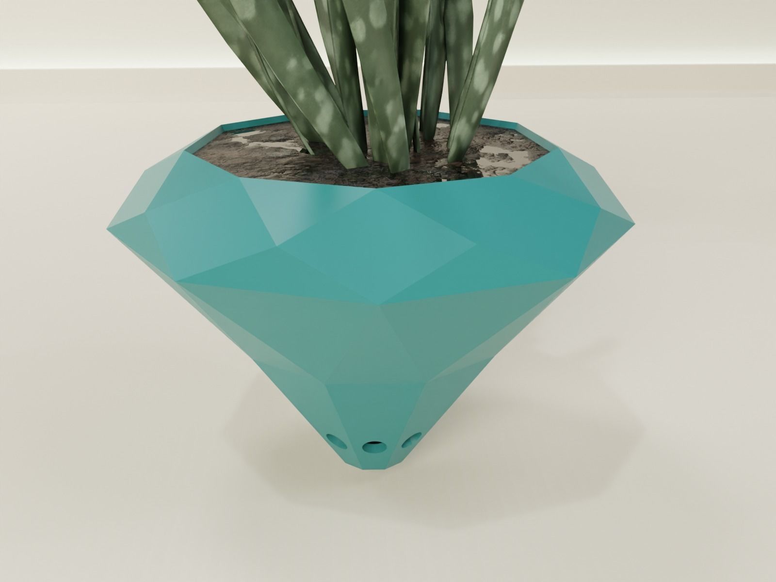 plant pot with drain 67 3D print model_2