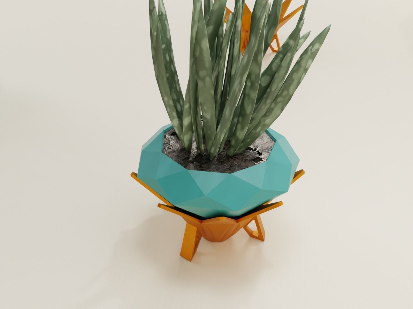 plant pot with drain 67 3D print model_12
