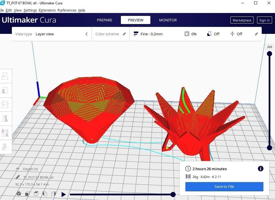 plant pot with drain 67 3D print model_1