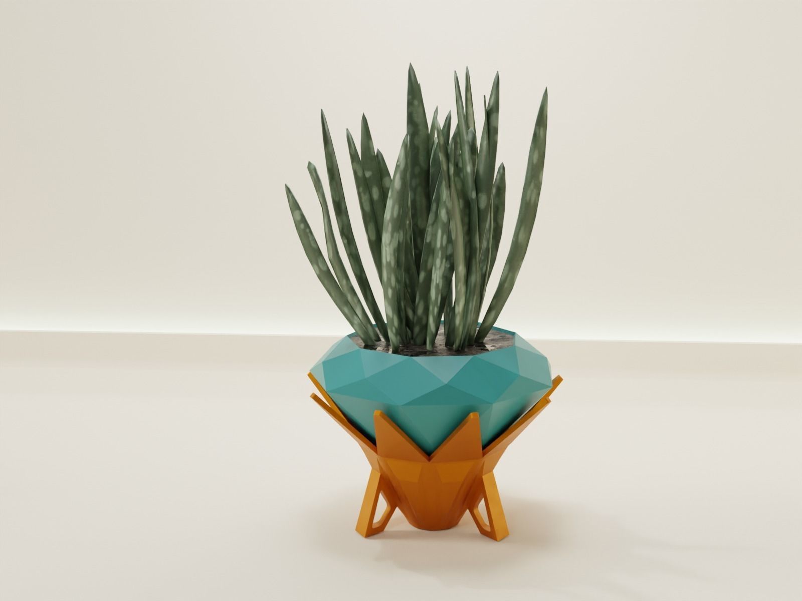 plant pot with drain 67 3D print model_6