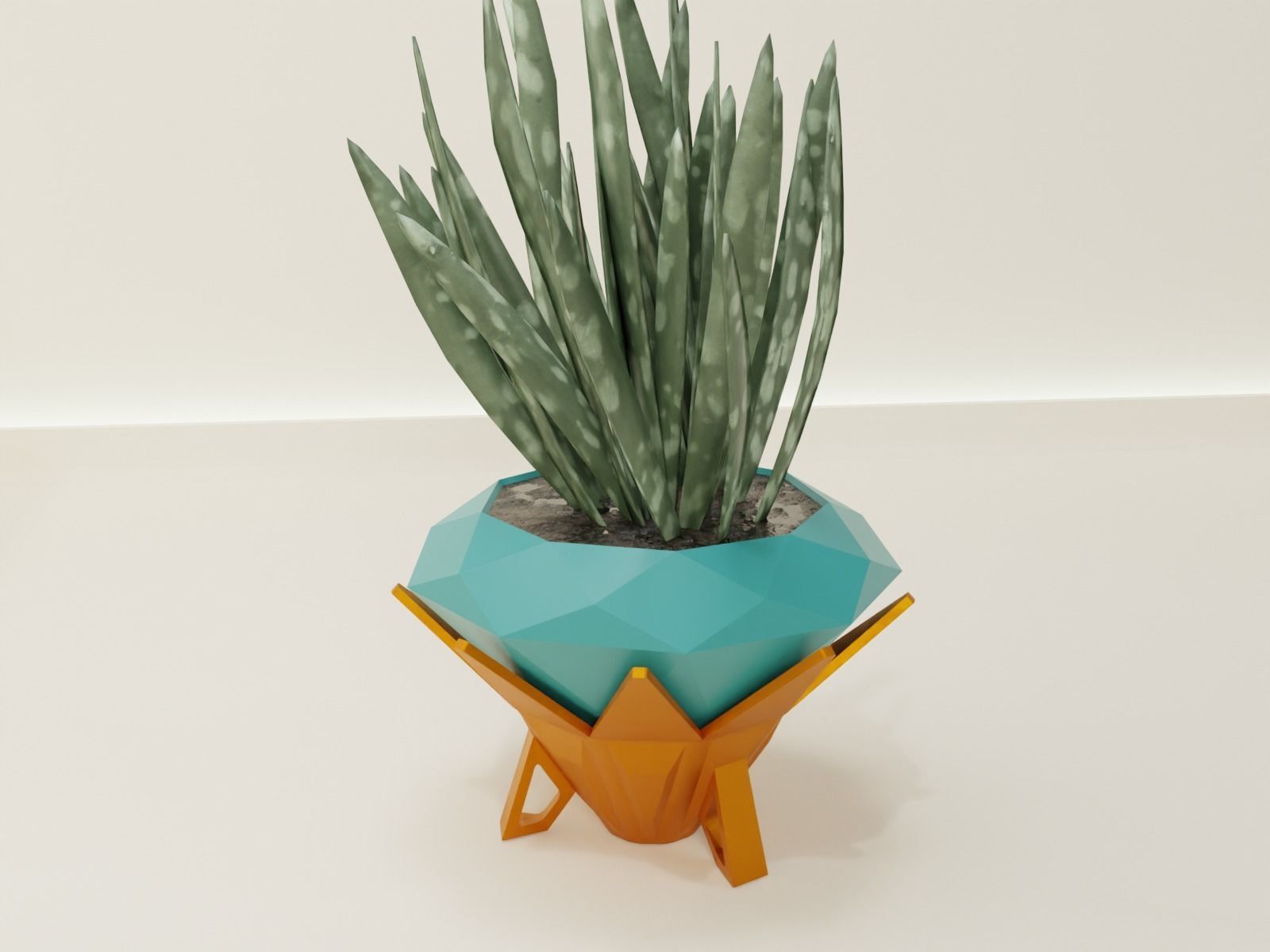 plant pot with drain 67 3D print model_5