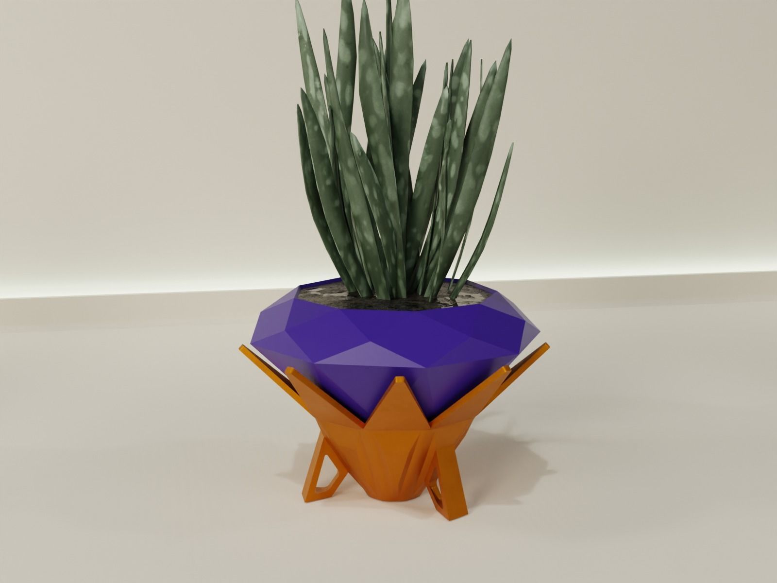 plant pot with drain 67 3D print model_9
