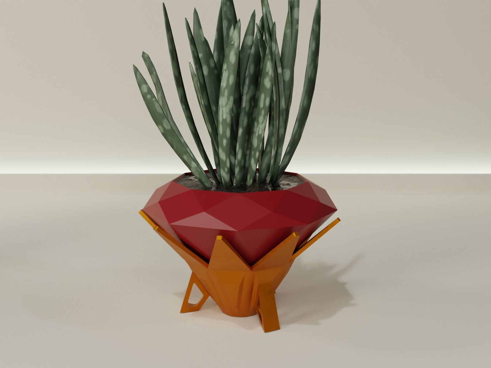 plant pot with drain 67 3D print model_10