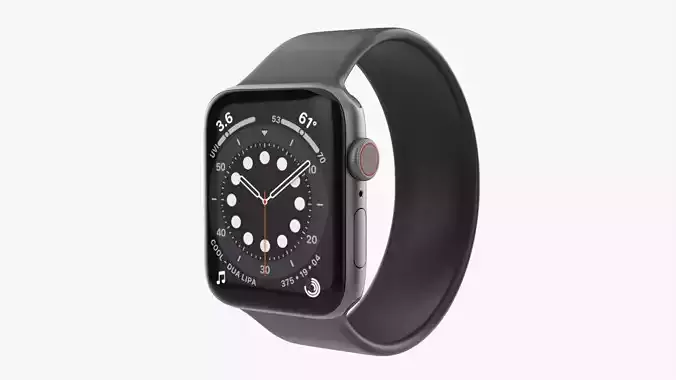 Apple Watch Series 6 silicone solo loop gray 3D model