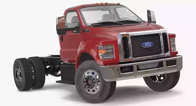 Ford F 650 2019 Crew Cab Chassis Rigged 3D model