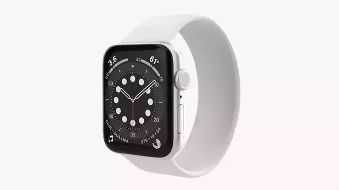 Apple Watch Series 6 silicone solo loop silver