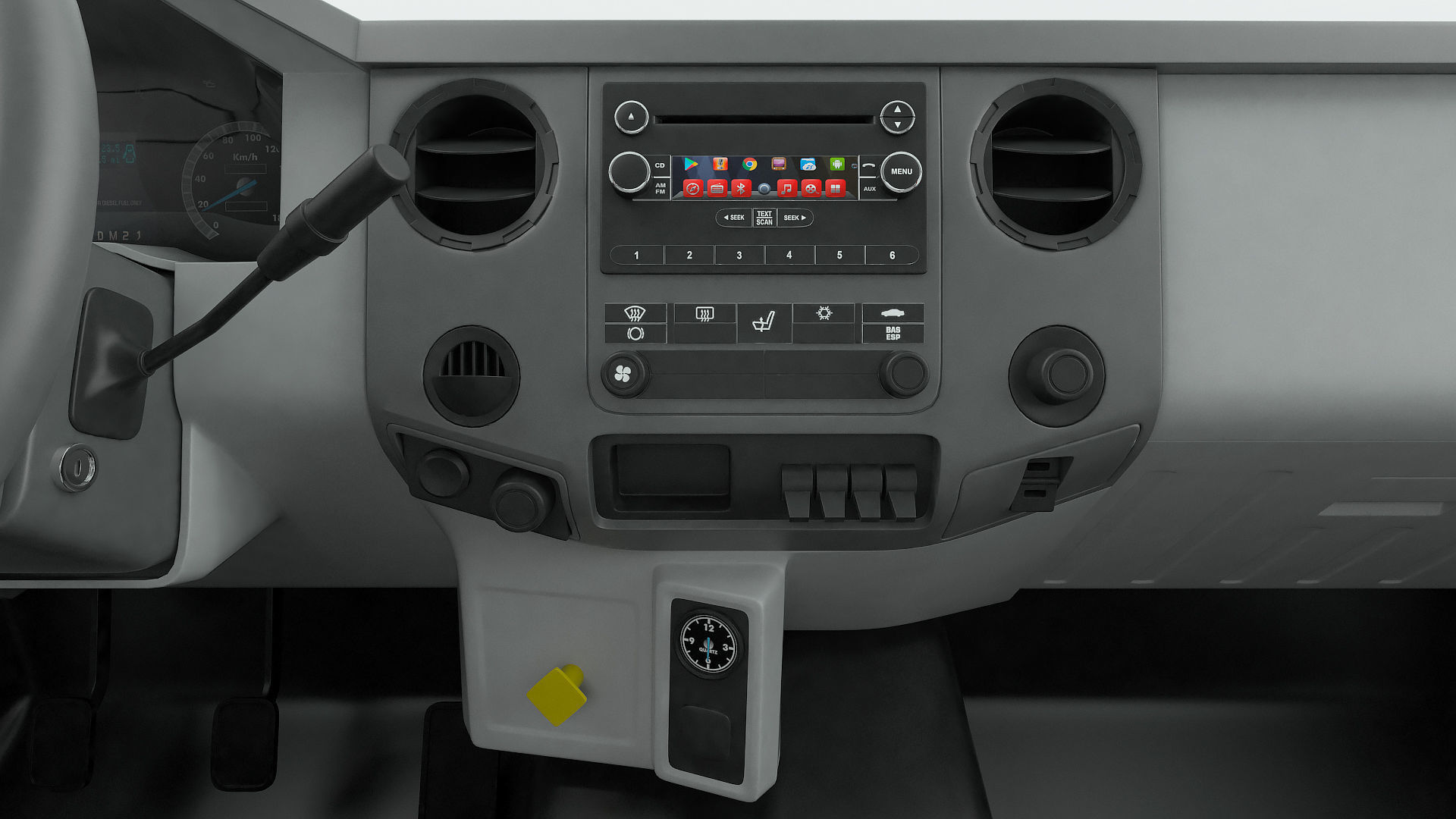 Crew Cab Chassis Truck Generic Rigged 3D model_25