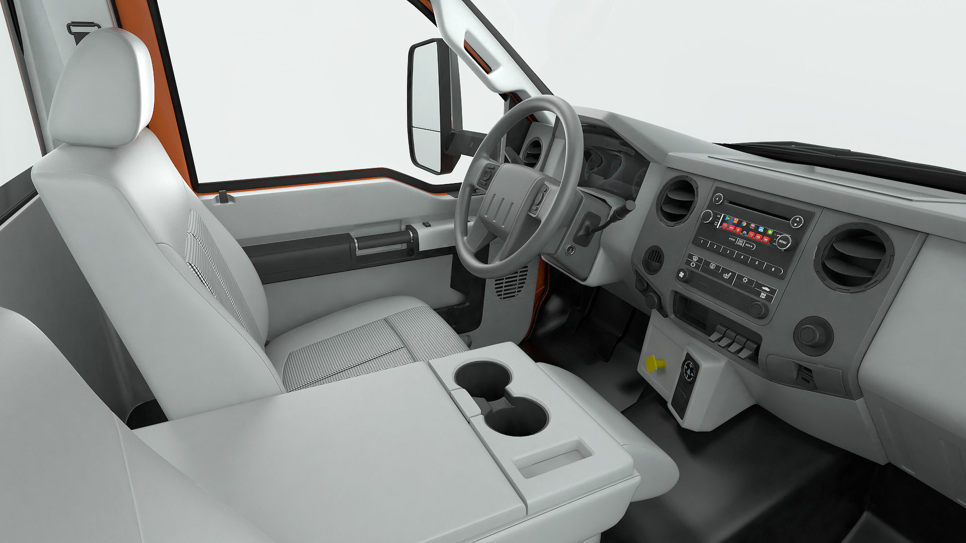 Crew Cab Chassis Truck Generic Rigged 3D model_22