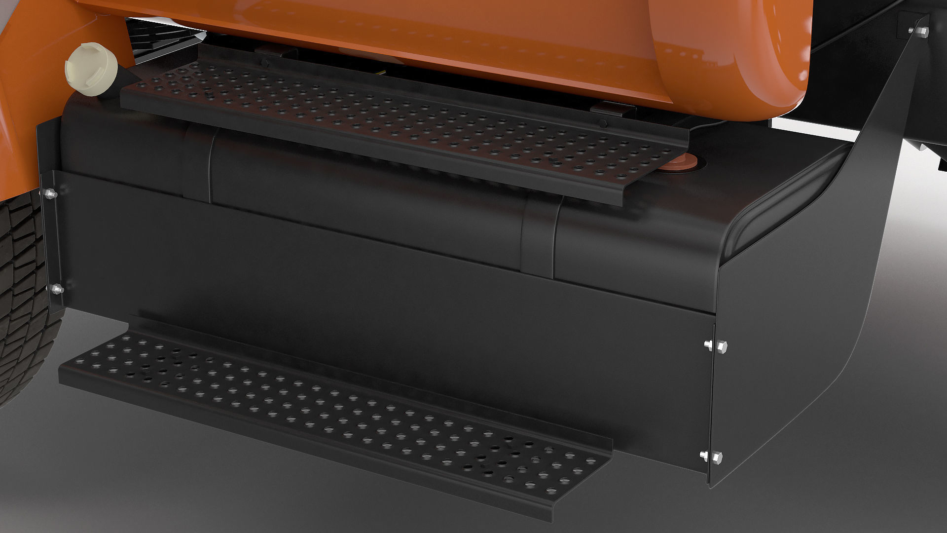 Crew Cab Chassis Truck Generic Rigged 3D model_16