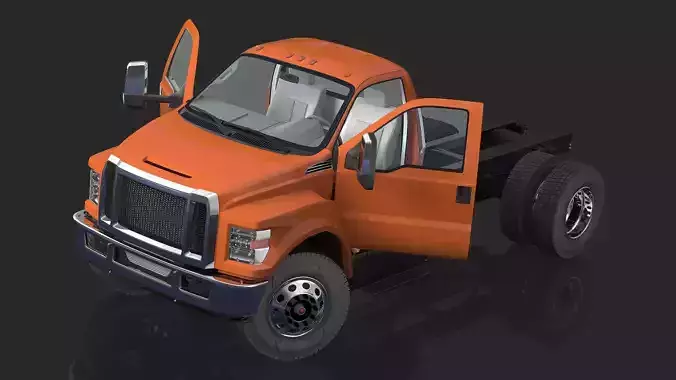 Crew Cab Chassis Truck Generic Rigged