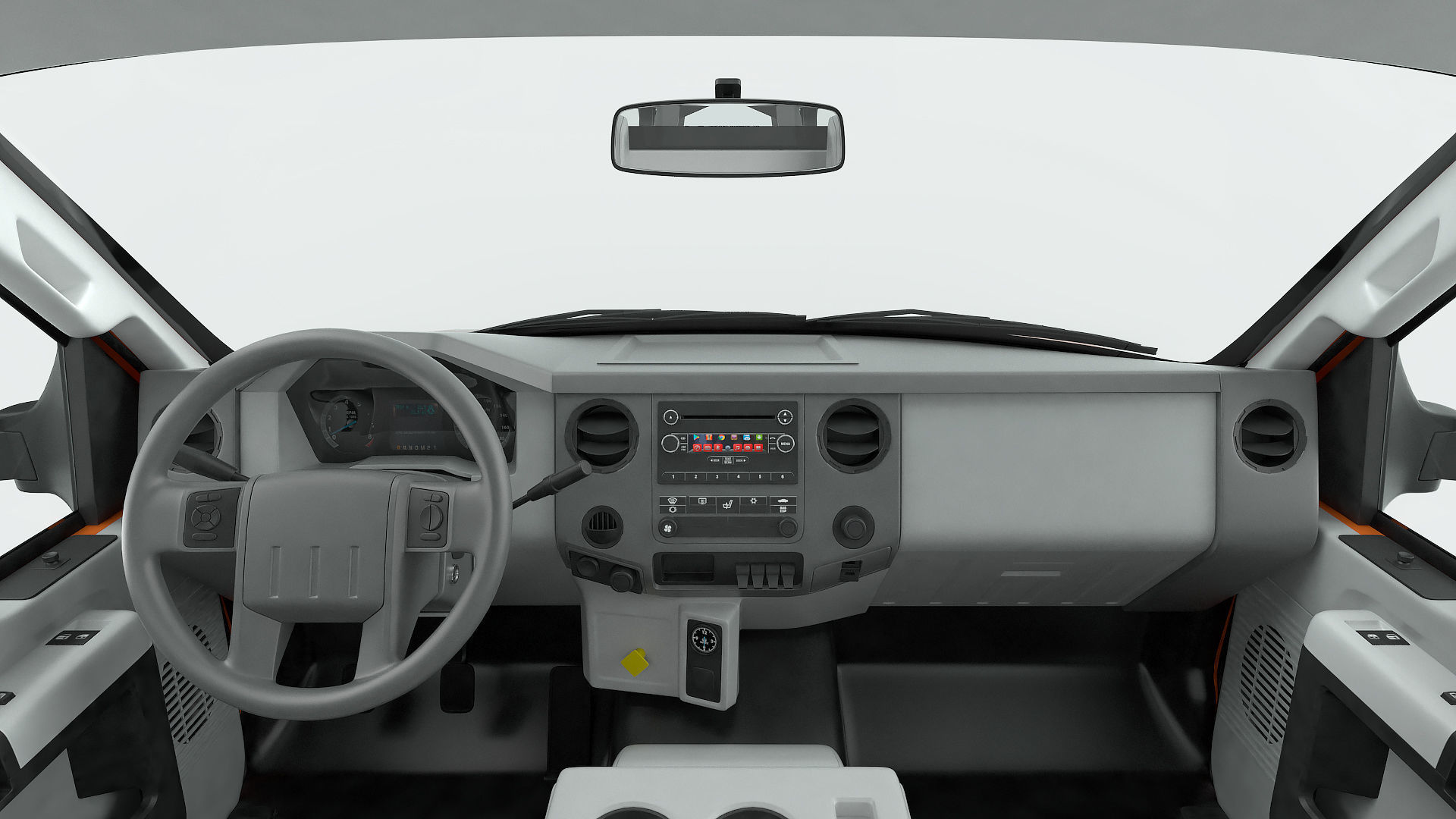 Crew Cab Chassis Truck Generic Rigged 3D model_21